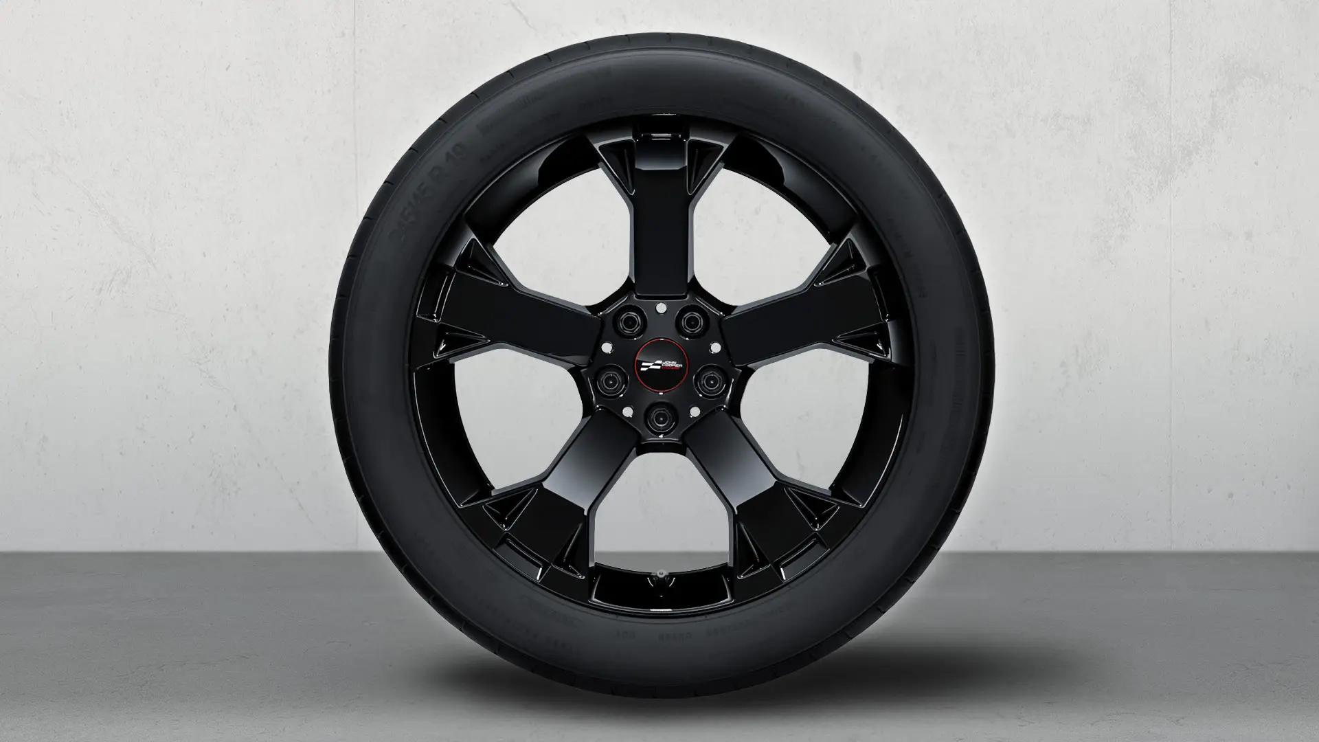 Närbild på 19" MINI JCW Runway Spoke 948 i Jet Black-finish som visar ekerdetaljer.