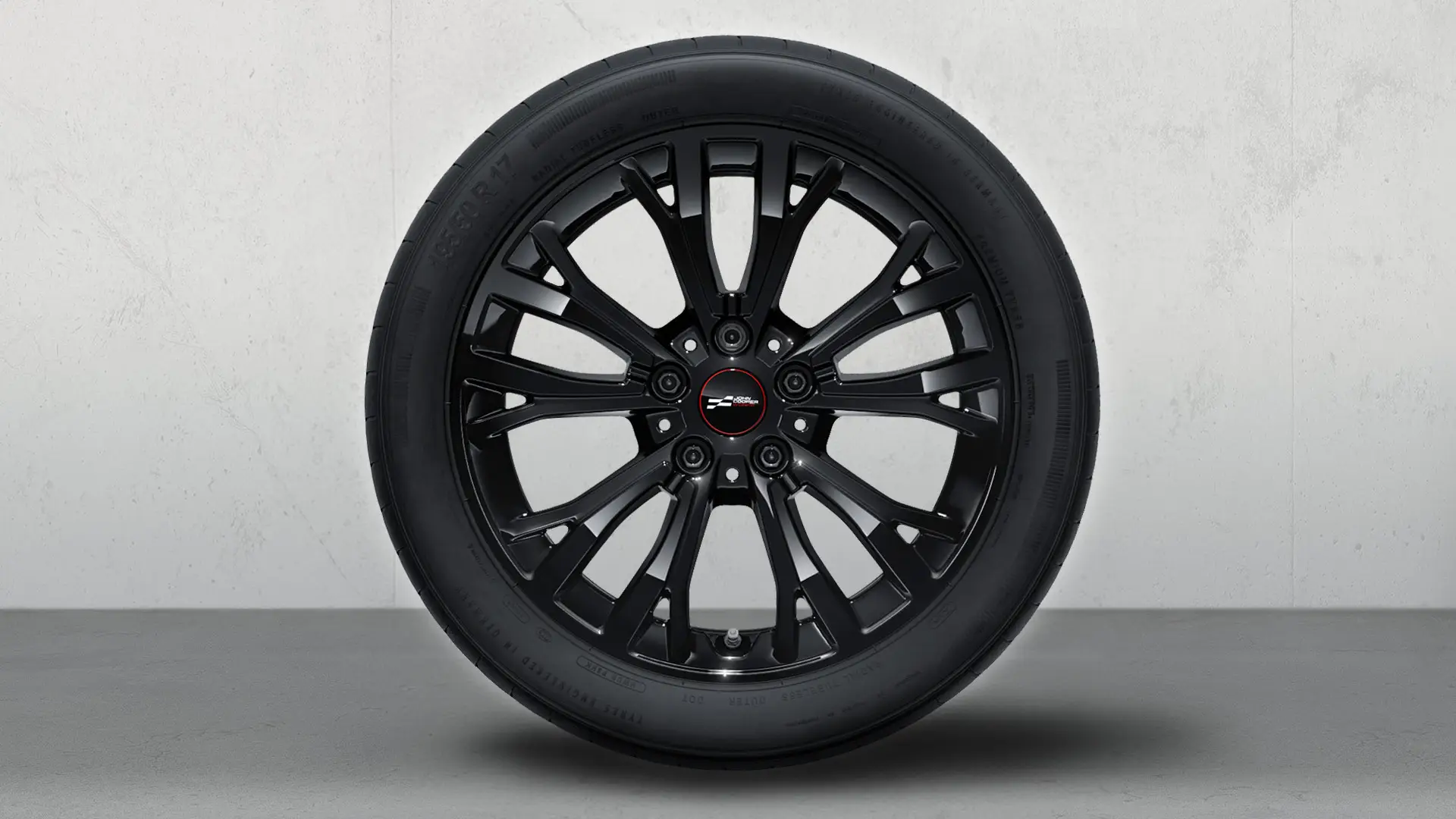 17" John Cooper Works lättmetallfälg med stjärnekrar 962 komplett vinterhjul i Jet Black.