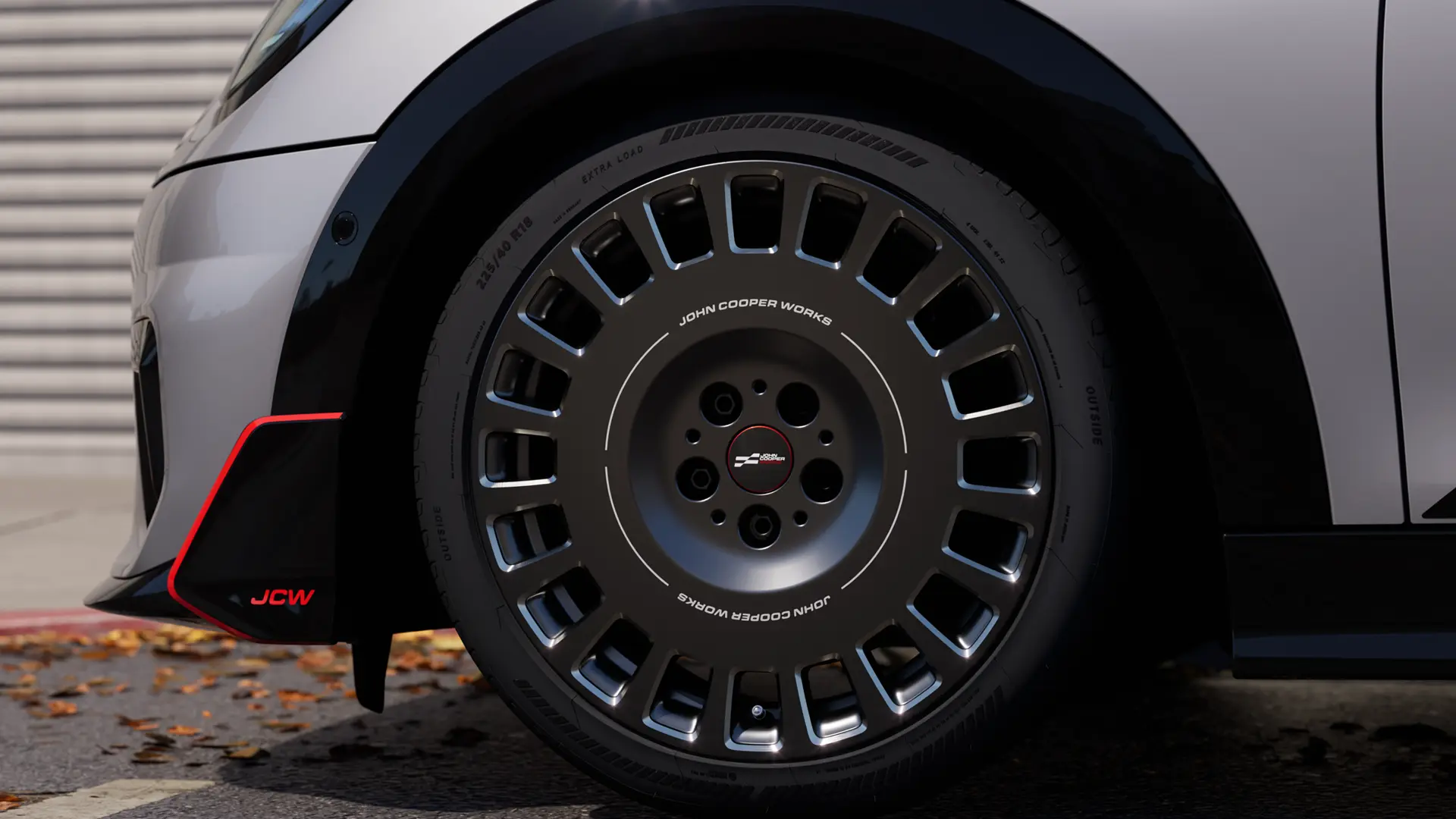 MINI John Cooper Works lättmetallfälg – med godkänt stjärnmärkt däck. 