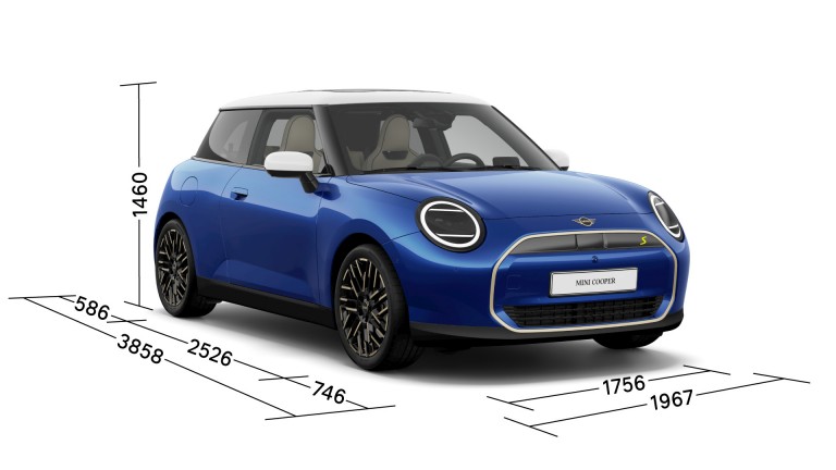 MINI Cooper SE – trekvart – mått